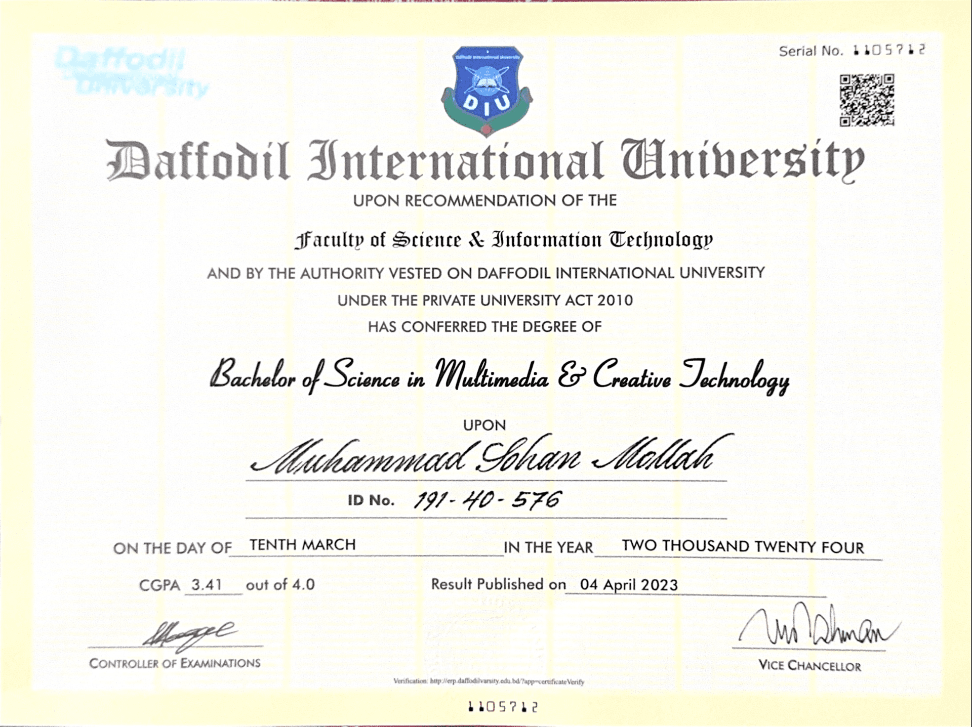 Bachelor of Science in Multimedia & Creative Technology