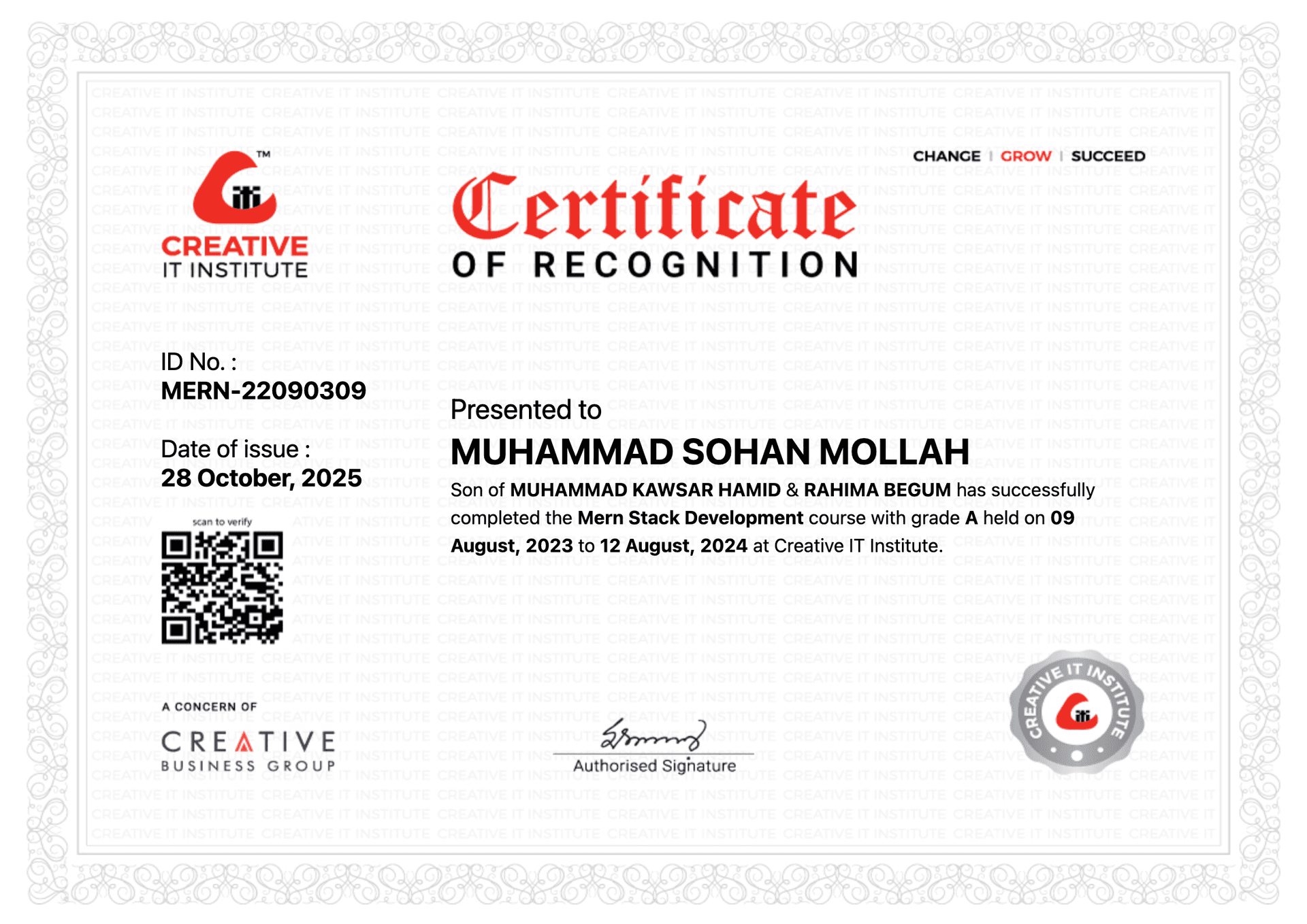 MERN Stack Development Certification